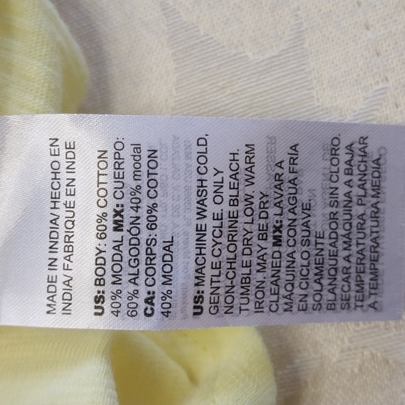 Chico's NWOT Ultimate Tee Slub Knit Tank Top Size‎ Small Yellow Cotton Modal - Picture 4 of 7